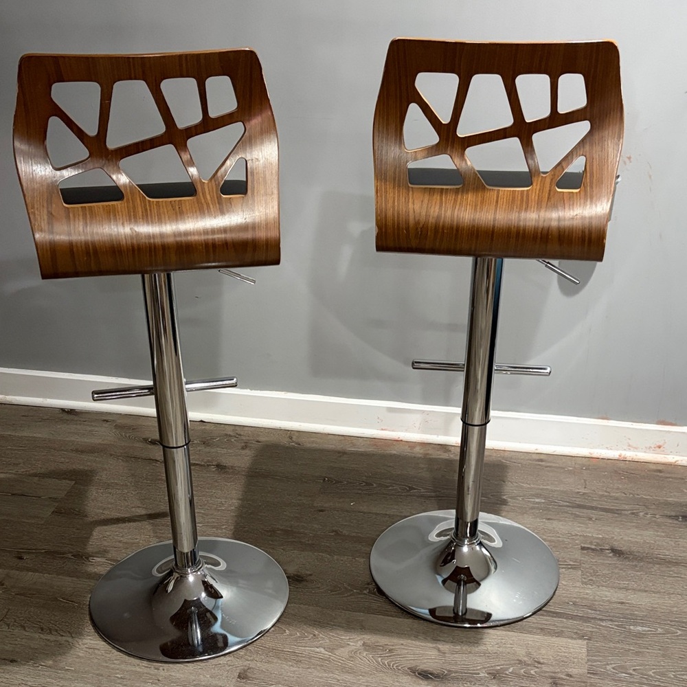 Modern Brown and Silver Bar Stools